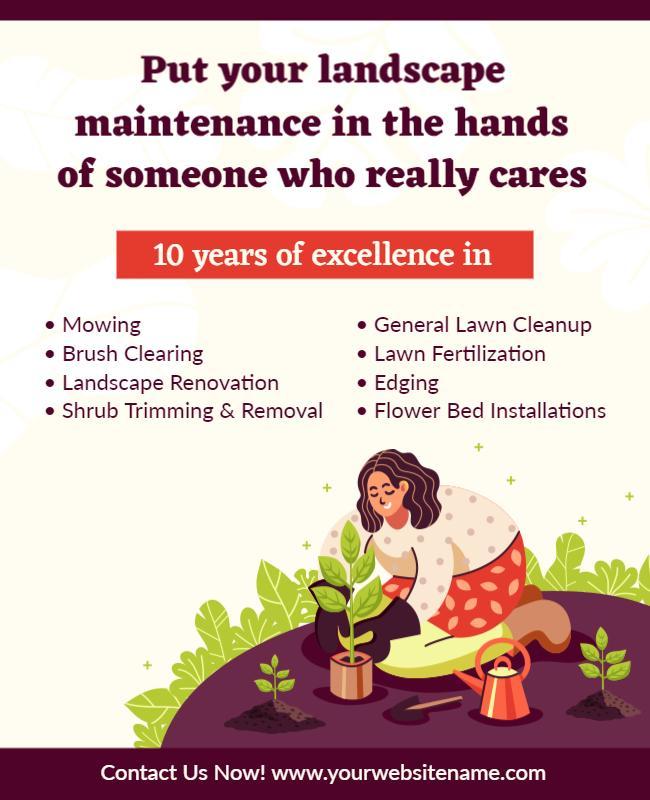 Caring Green Gardening Services Maintenance Flyer Template
