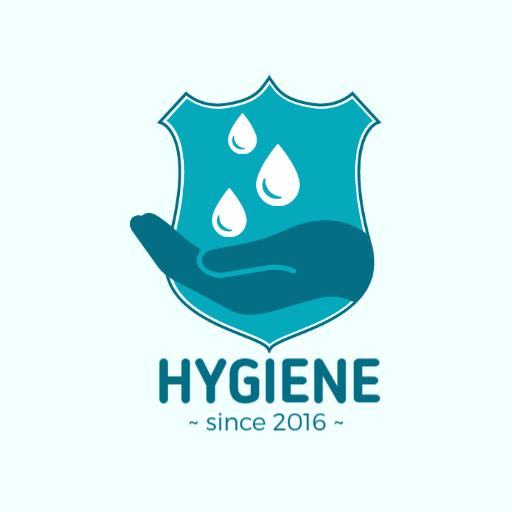 Caring Hand with Water Droplets for Hygiene Services Logo Template