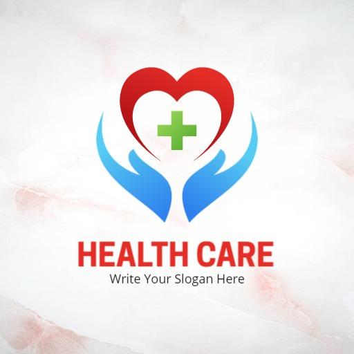 Caring Hands Forming a Heart in Vibrant Healthcare Logo Template