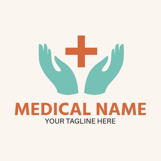 Caring Hands with Cross Symbolizing Reliable Pharmacy Logo Template