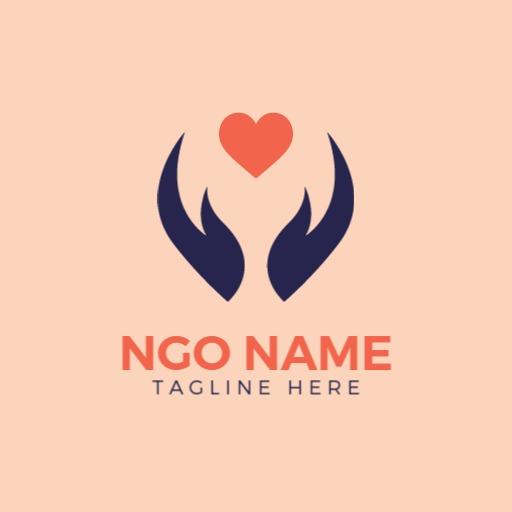 Caring Hands with Heart Symbolizing NGO Services Logo Template