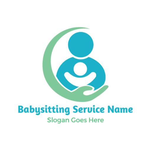 Caring Parent-Child Connection Showcasing Babysitting Logo Template