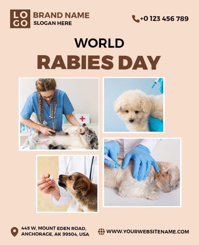 Caring Veterinary Health Awareness for World Rabies Day Poster Template