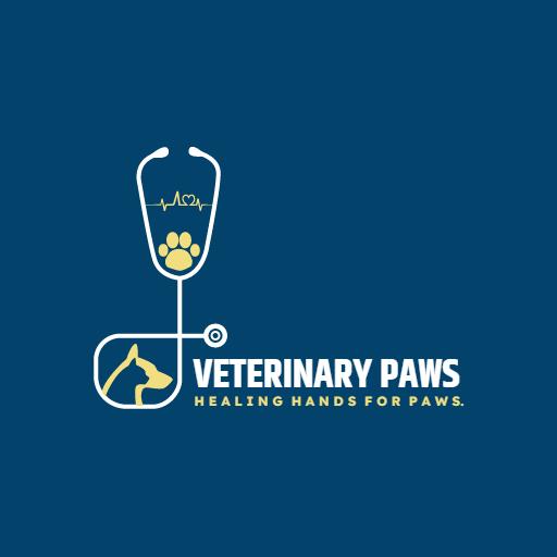 Caring Veterinary Services for Healing Animal Paws Logo Template