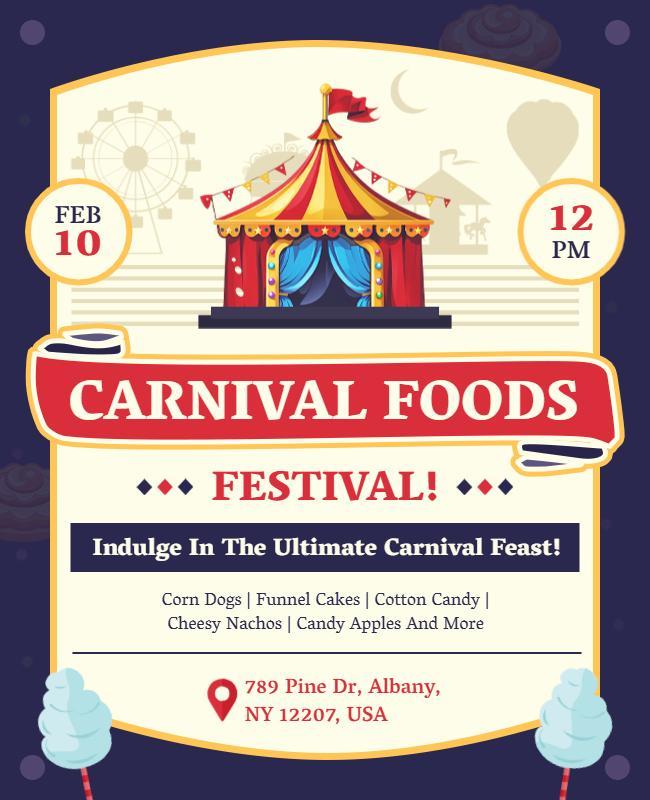 Carnival Foods Festival Event Flyer Template