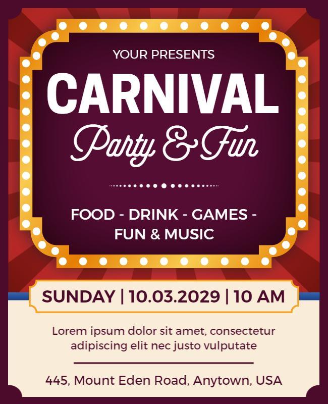 Carnival Party and Fun Event Flyer Template