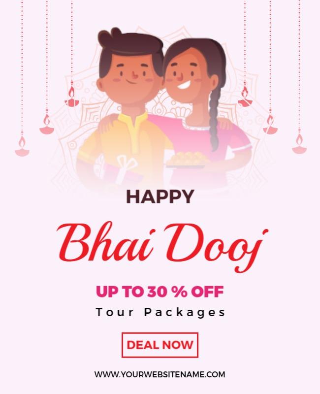 Carousel Pink Bhai Dooj Poster Template