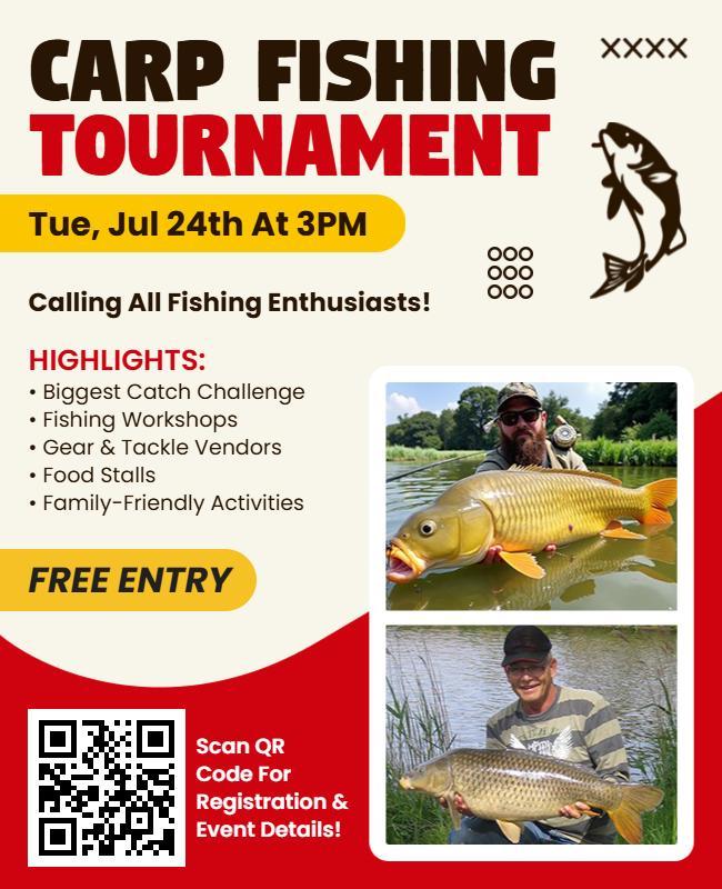 Carp Fishing Tournament Event Flyer Template