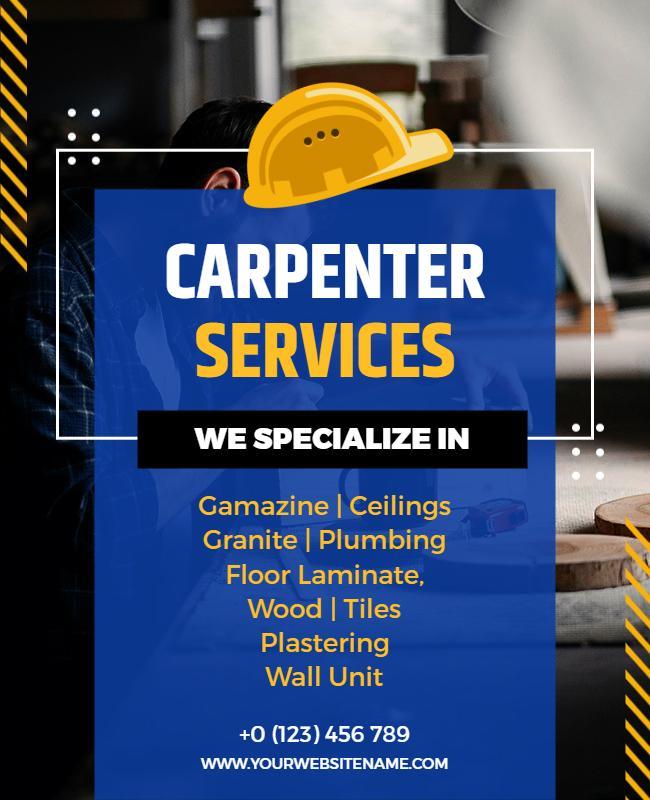 Carpentry and Home Improvement Services Flyer Template