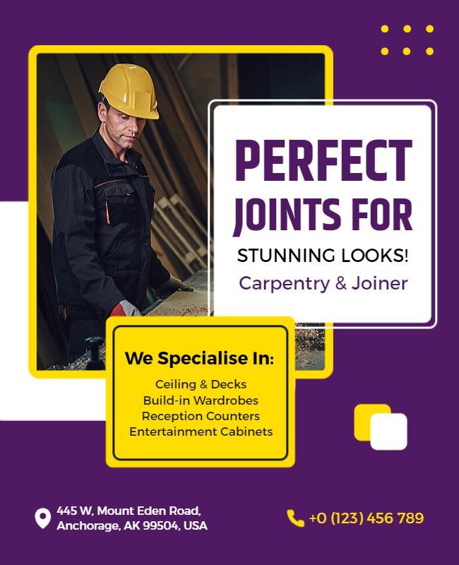 Carpentry and Joiner Services Promotional Flyer Template