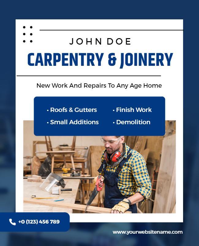 Carpentry and Joinery Services Promotion Flyer Template