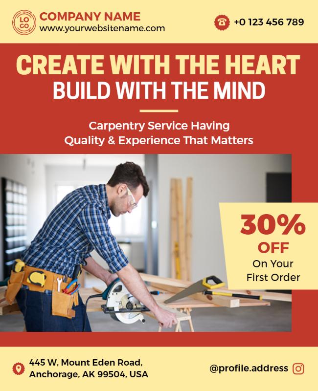 Carpentry Services Promotion Flyer Template