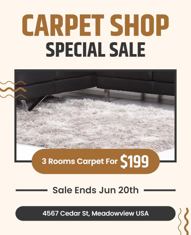 Carpet Shop Special Sale Promotion Flyer Template