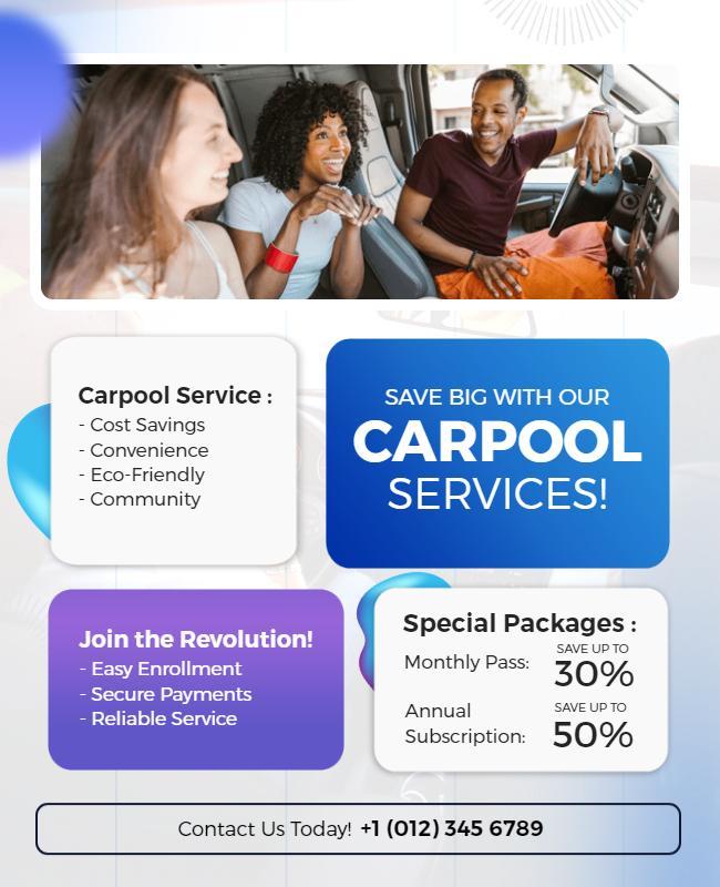 Carpool Service Promotion Flyer Template