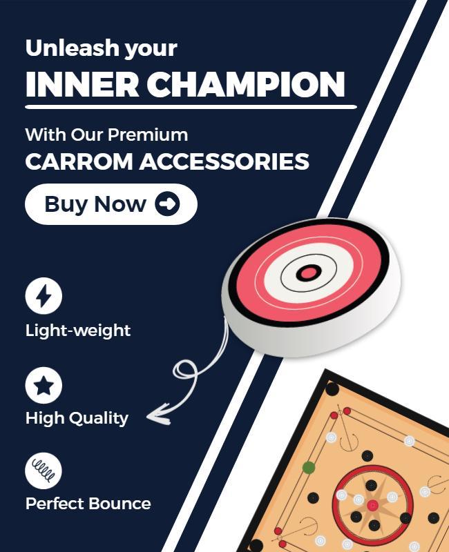 Carrom Accessories Promotion Flyer Template