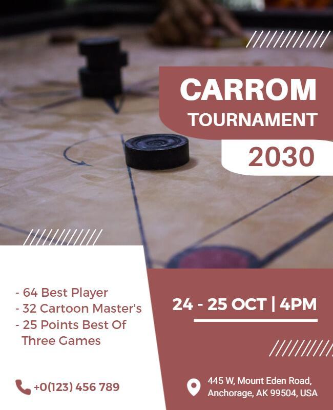 Carrom Board Game Tournament Flyer Template