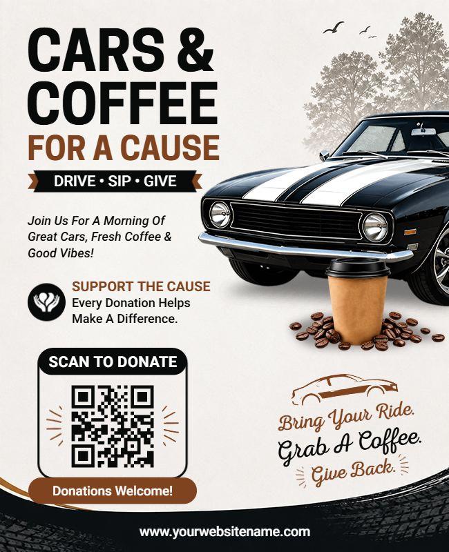 Cars and Coffee Charity Event Flyer Template