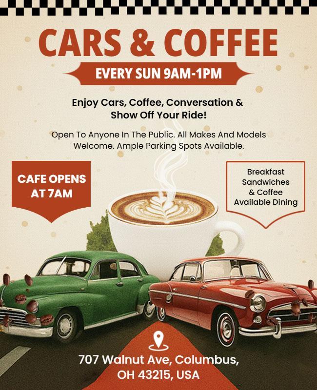Cars and Coffee Meetup Event Flyer Template