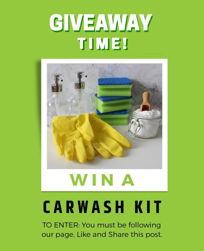 Carwash Kit Giveaway Promotion Flyer Template