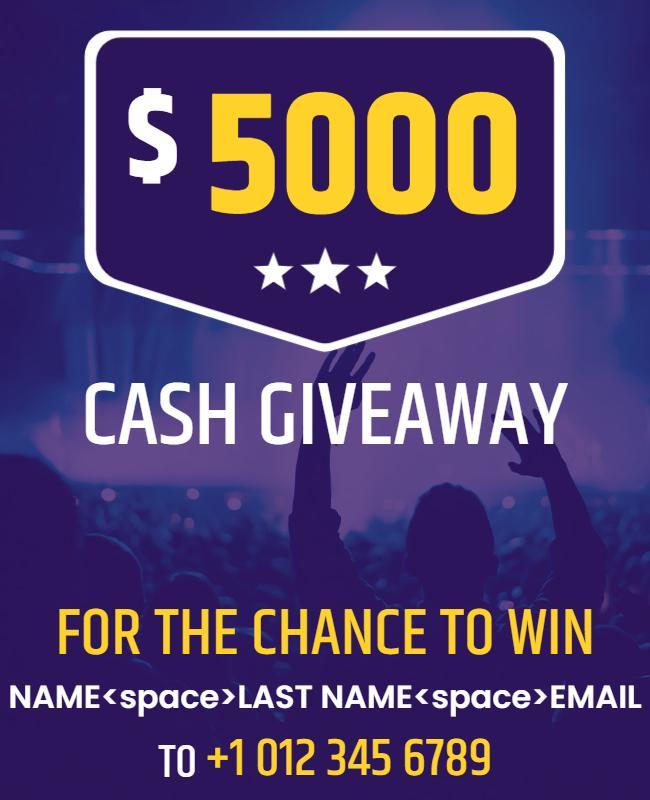 Cash Giveaway Contest Promotion Flyer Template