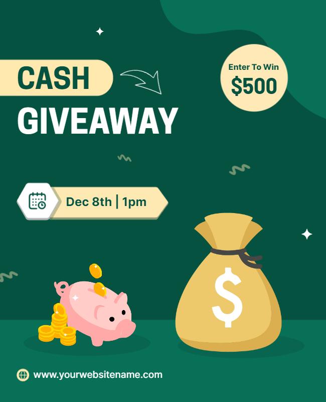 Cash Giveaway Event Promotion Flyer Template