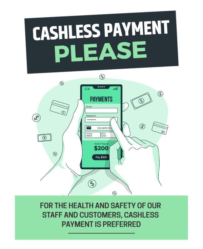 Cashless Payment Safety Notice Flyer Template