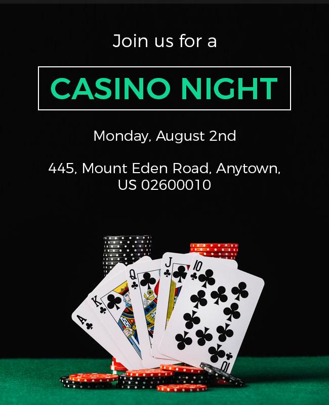 Casino Night Event Invitation Flyer Template