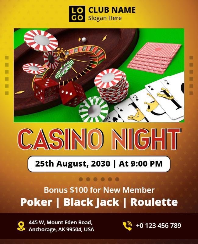 Casino Night Event Promotion Flyer Template