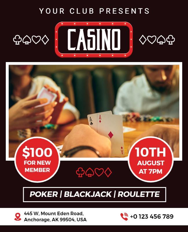 Casino Themed Poker Night Flyer Template