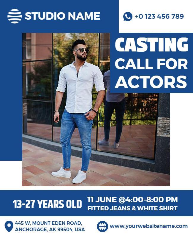 Casting Call for Aspiring Actors Flyer Template