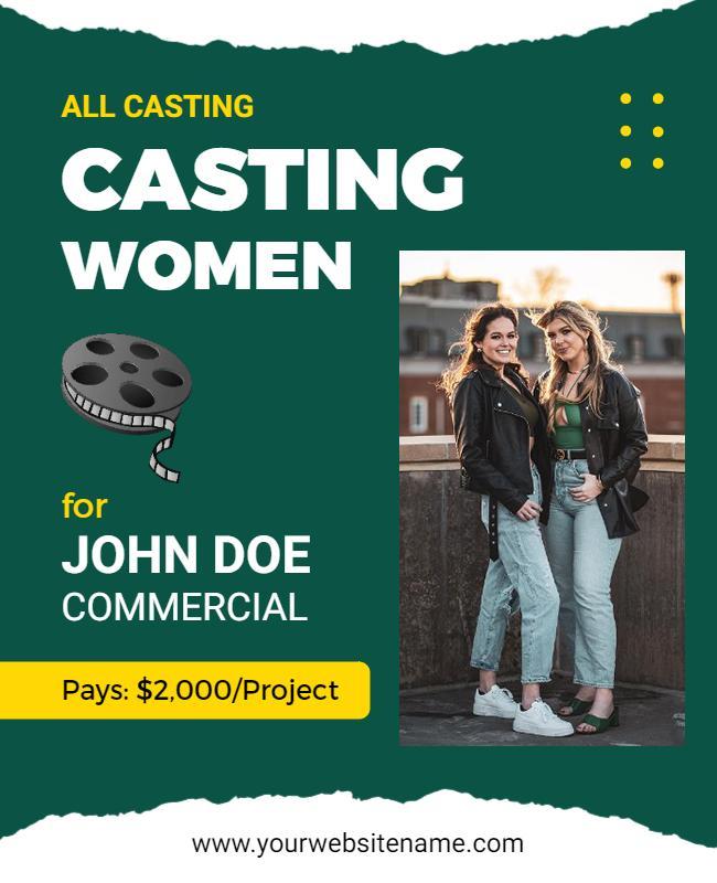 Casting Call for Women Commercial Flyer Template