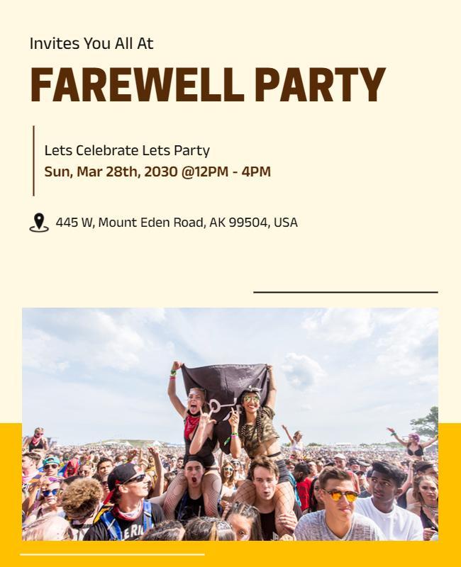 Casual Celebration Beach Farewell Party Poster Template