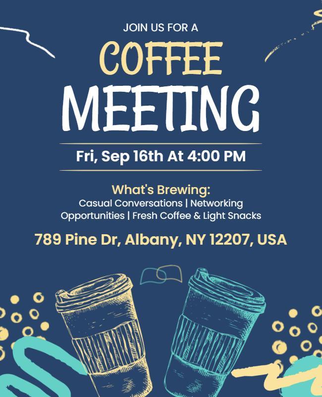 Casual Coffee Networking Meeting Event Poster Template