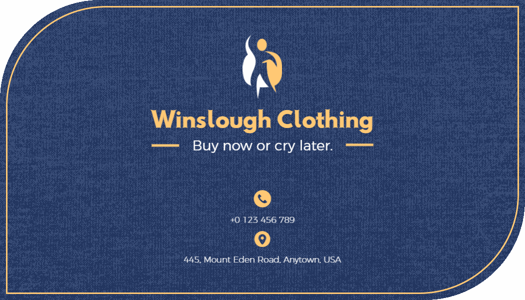 Casual Denim Style Winslough Clothing Business Card Template
