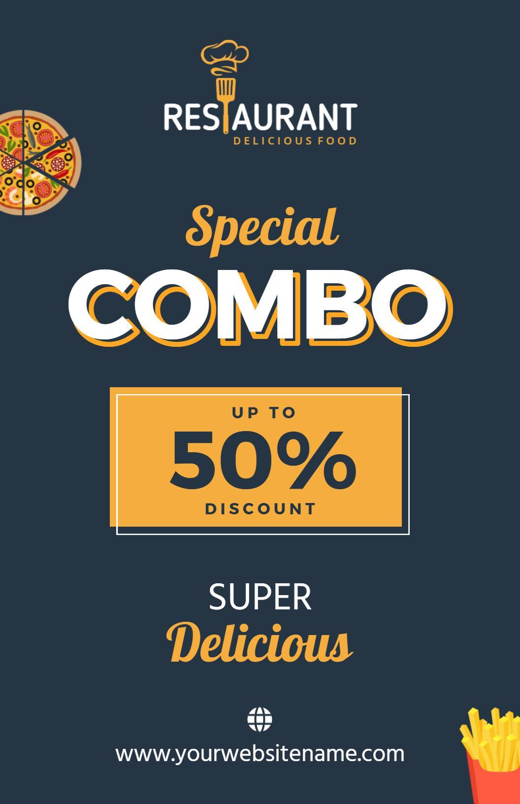 Casual Dining Special Combo Offer Discount Menu Template