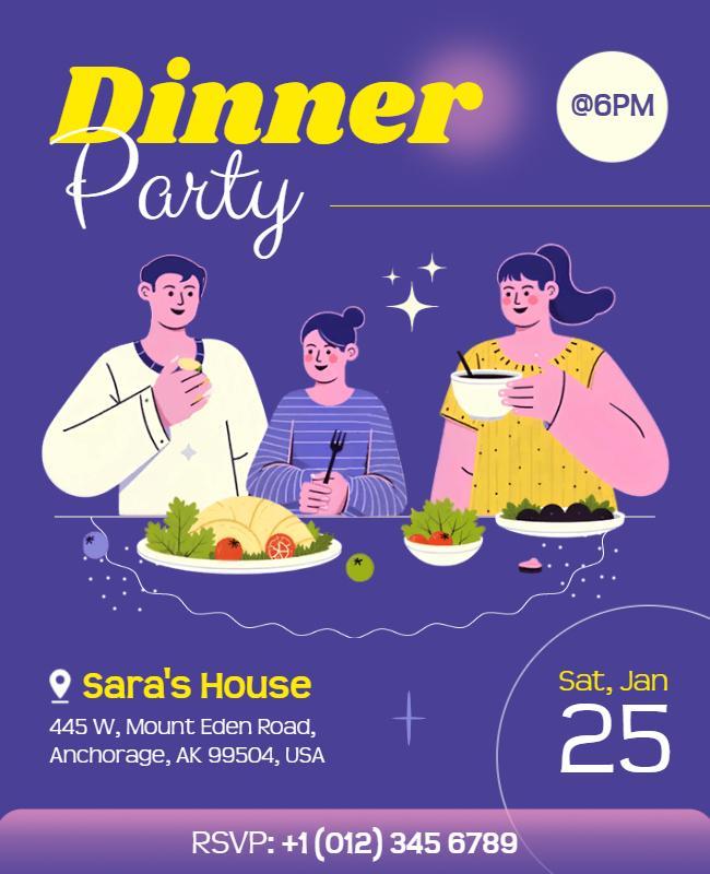Casual Dinner Party Flyer Template