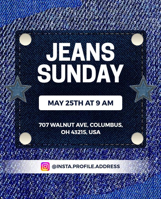 Casual Jeans Sunday Event Flyer Template
