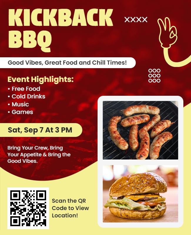 Casual Kickback BBQ Flyer Template