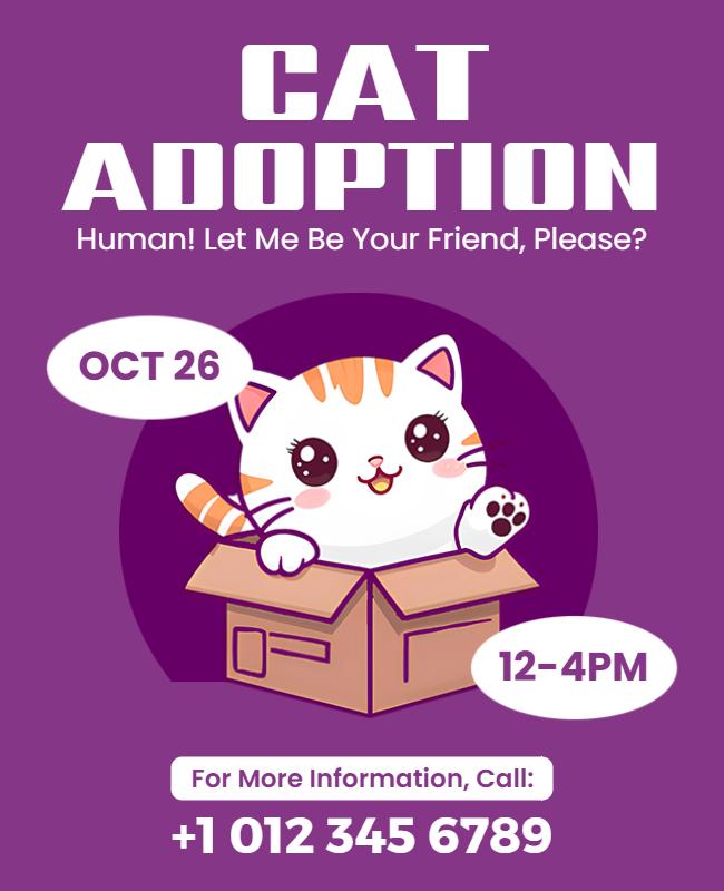 Cat Adoption Event Promotion Flyer Template