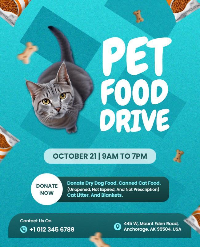 Cat Food Donation Event Flyer Template