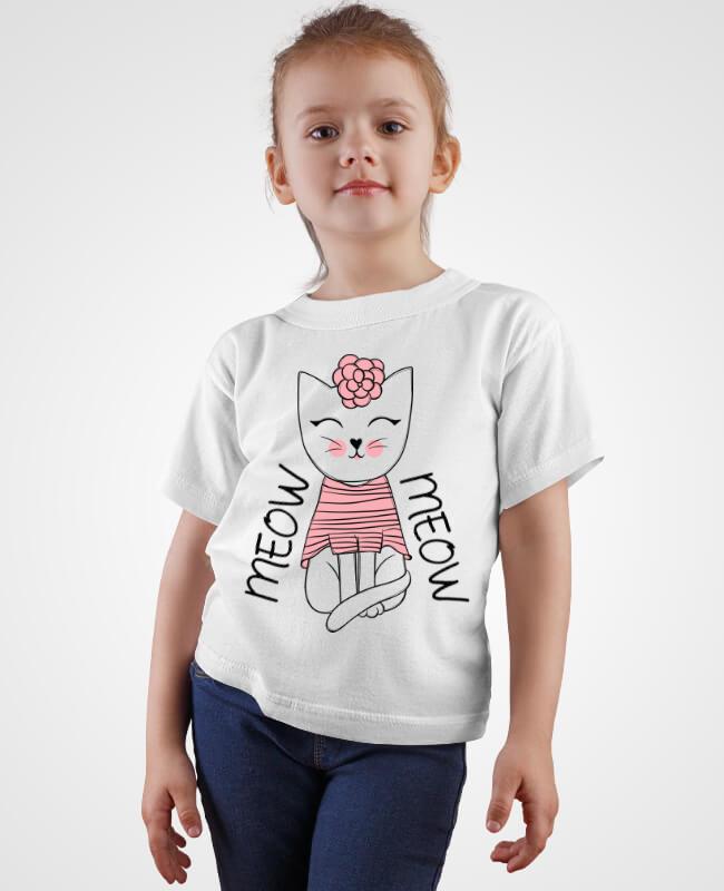 Cat Printed T Shirts Flyer Template for Girl Template