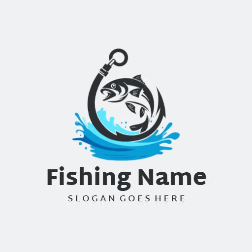 Catch Big Fish with a Dynamic Ocean Wave Fishing Logo Template