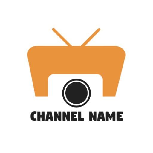 Catchy Orange Television Design for YouTube Channel Logo Template