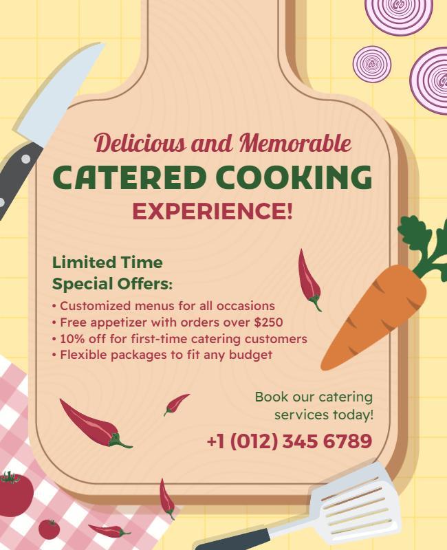 Catered Cooking Experience Promotional Flyer Template