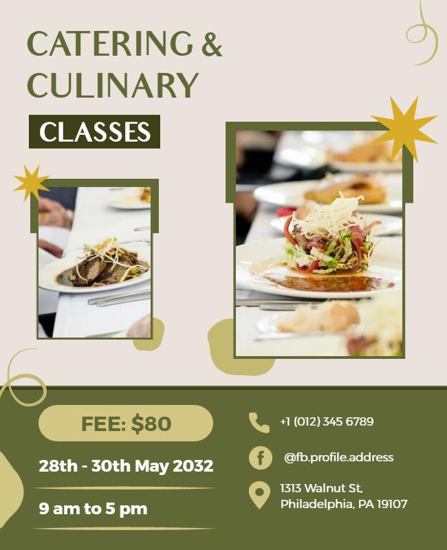 Catering and Culinary Classes Event Flyer Template