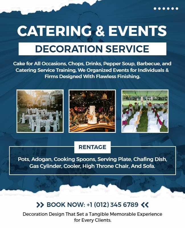 Catering and Events Decoration Service Flyer Template