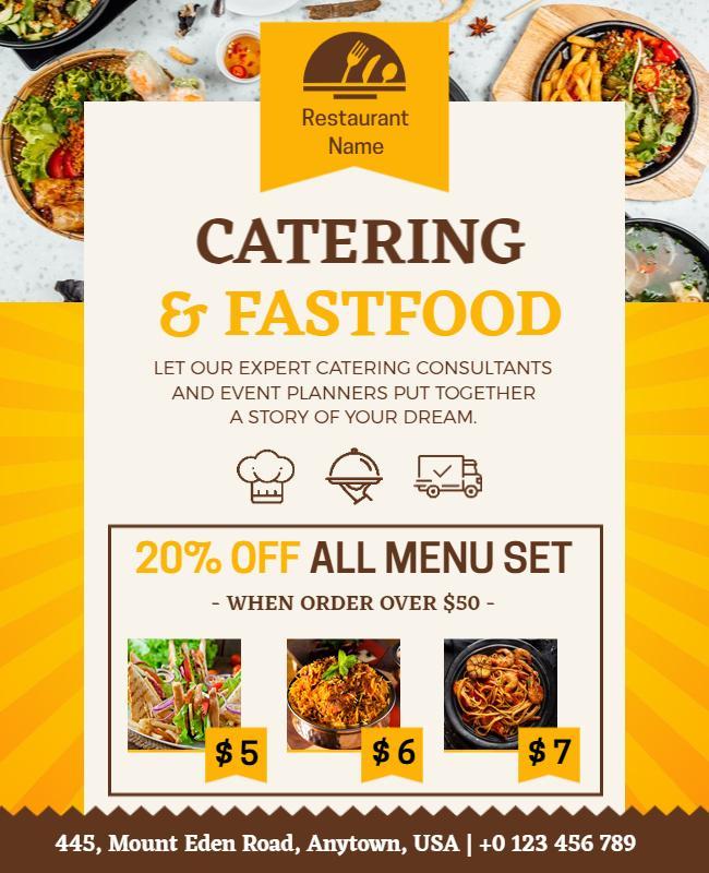 Catering and Fast Food Offer Flyer Template