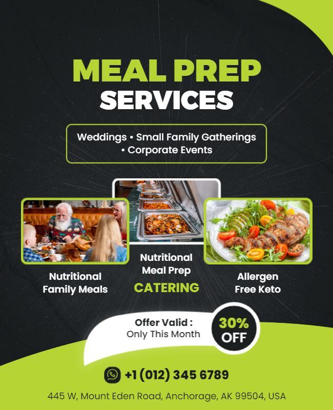 Catering Meal Prep Services Promotional Flyer Template