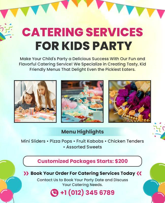 Catering Services for Kids Party Flyer Template