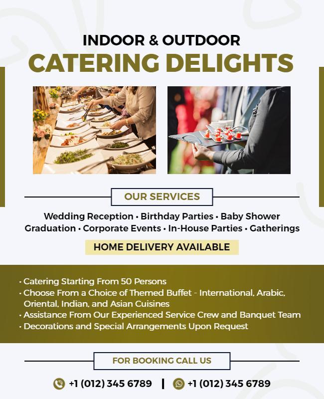 Catering Services Promotion and Booking Flyer Template